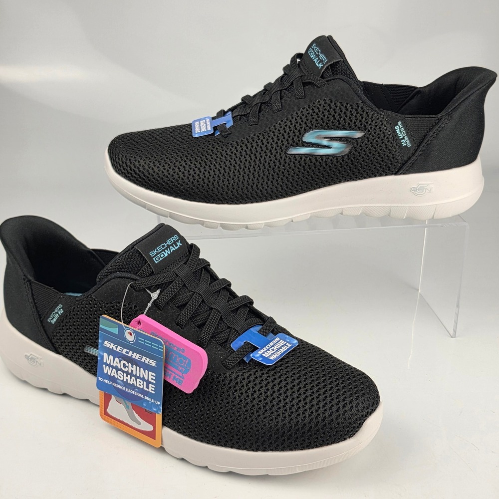NTW Skechers Go Walk Womens 9 Black Mesh Comfort Walking Shoes Machine Washable